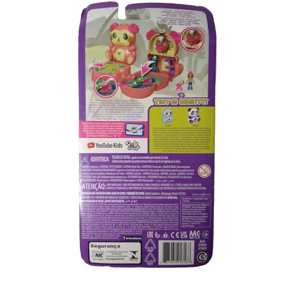 Polly Pocket Flip And Find Pink Sloth Playset NIB 2020 - Picture 3 of 5